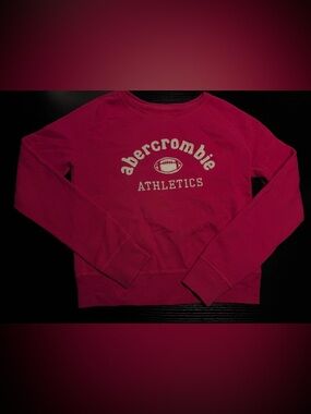 Abercrombie & Fitch Magenta Crewneck Sweatshirt with Athletics Logo
